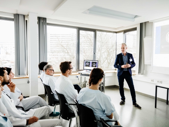 A photograph of a lecture