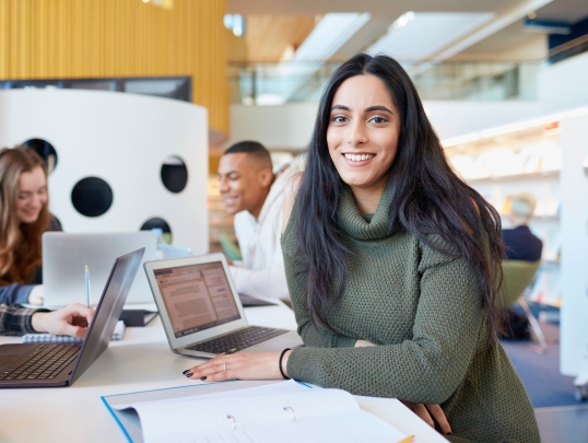 Student looking at the viewer