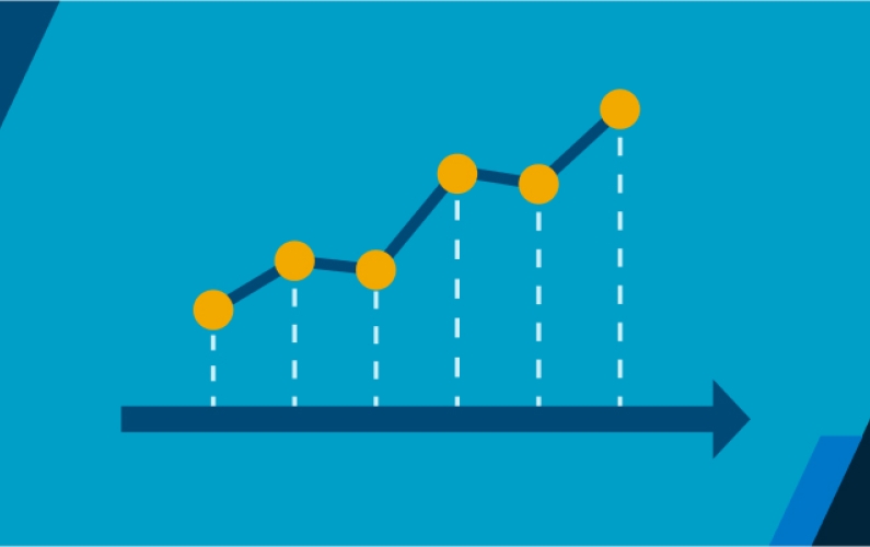 line graph showing score progression